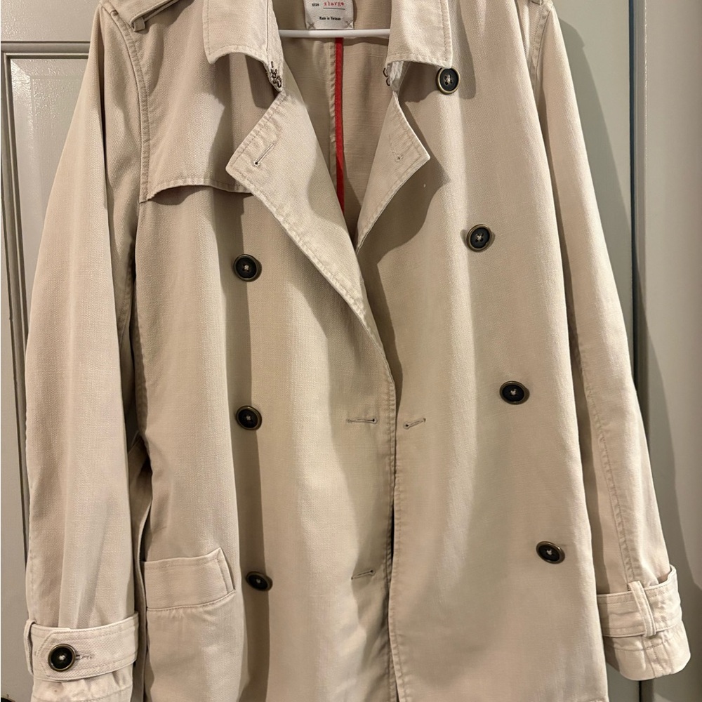 Old Navy Light Tan Double-Breasted Trench Coat